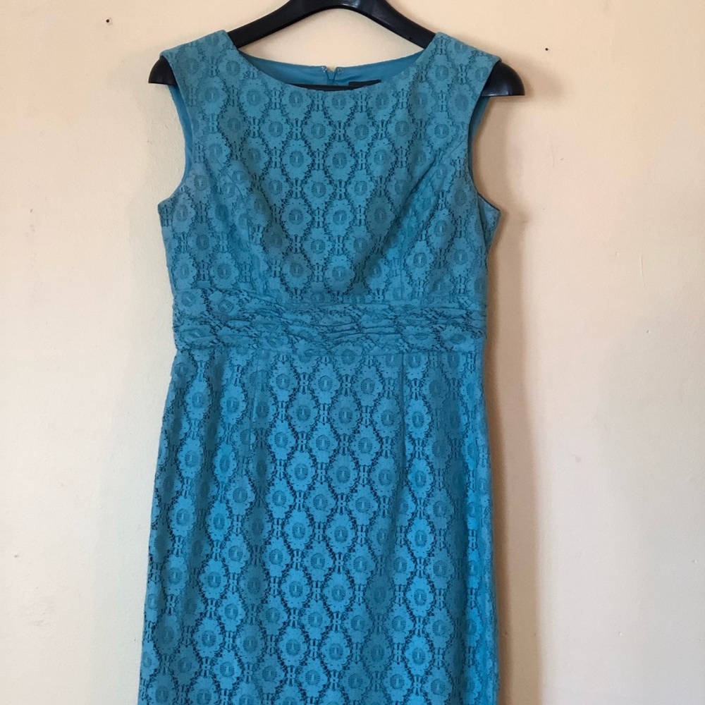 Adrianna Papelle light teal sleeveless sheath, 12